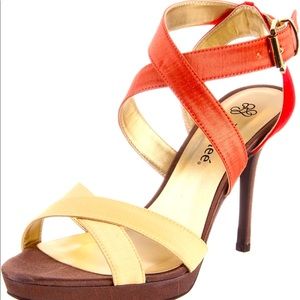 Never worn, size 8 warm sunset sandals / heels
